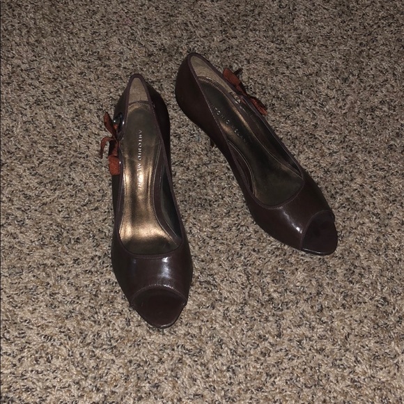 Women’s Antonio Melani Brown peep toe heels - Picture 1 of 8